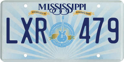 MS license plate LXR479