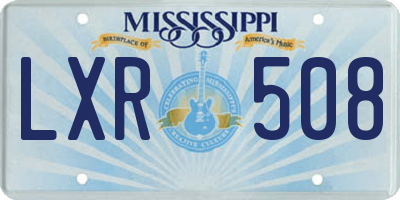 MS license plate LXR508