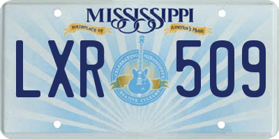 MS license plate LXR509