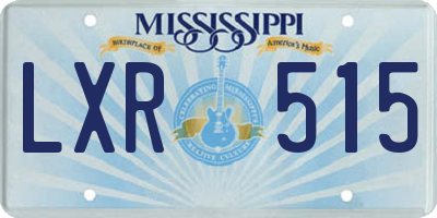 MS license plate LXR515