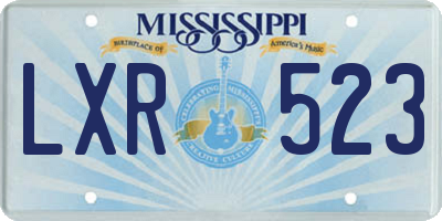 MS license plate LXR523