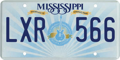 MS license plate LXR566