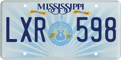 MS license plate LXR598