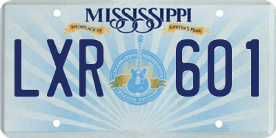 MS license plate LXR601