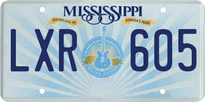 MS license plate LXR605