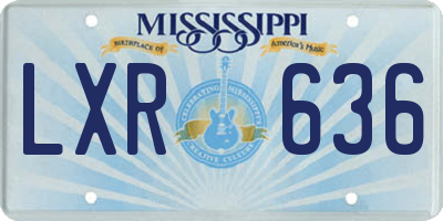 MS license plate LXR636