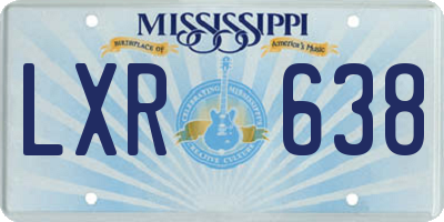 MS license plate LXR638