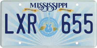 MS license plate LXR655