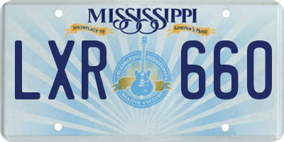 MS license plate LXR660