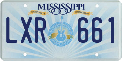 MS license plate LXR661