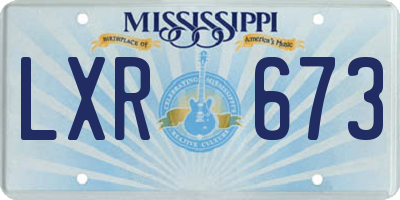 MS license plate LXR673