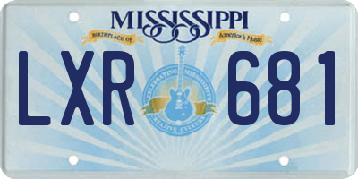 MS license plate LXR681