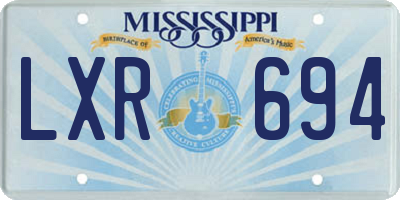 MS license plate LXR694