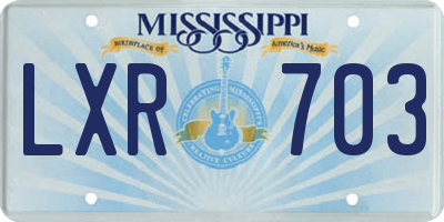 MS license plate LXR703