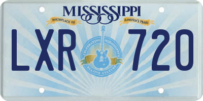 MS license plate LXR720