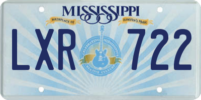 MS license plate LXR722
