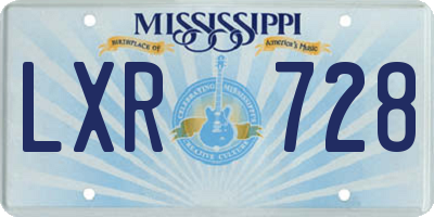 MS license plate LXR728