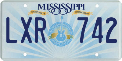 MS license plate LXR742