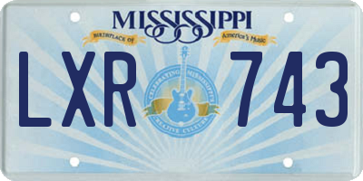 MS license plate LXR743