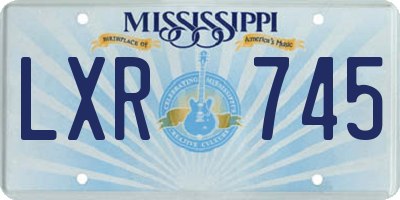 MS license plate LXR745