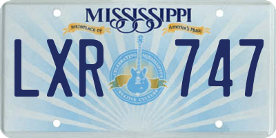 MS license plate LXR747