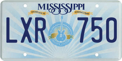 MS license plate LXR750