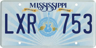 MS license plate LXR753