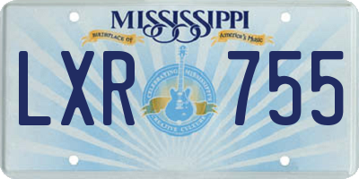 MS license plate LXR755