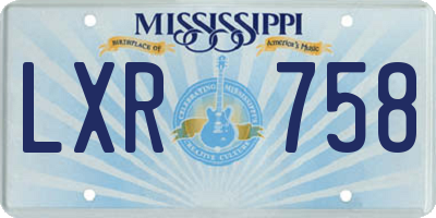 MS license plate LXR758