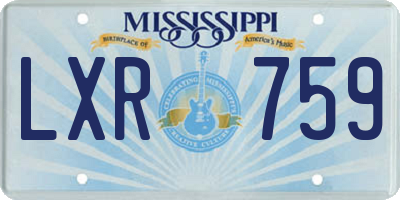MS license plate LXR759