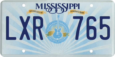 MS license plate LXR765