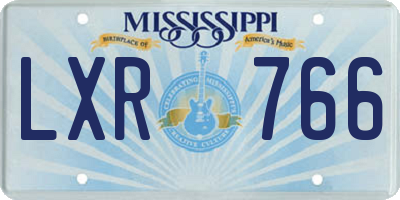 MS license plate LXR766
