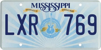 MS license plate LXR769