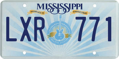 MS license plate LXR771