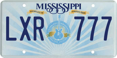 MS license plate LXR777