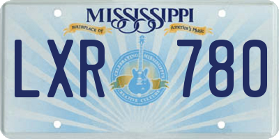 MS license plate LXR780