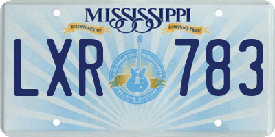 MS license plate LXR783
