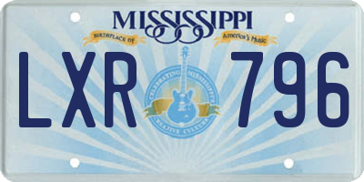 MS license plate LXR796