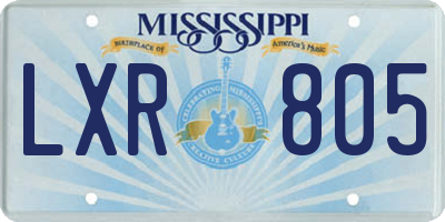 MS license plate LXR805