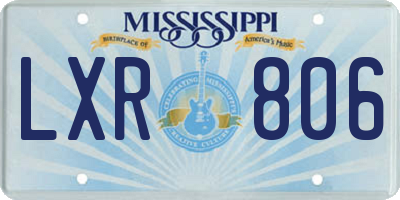 MS license plate LXR806