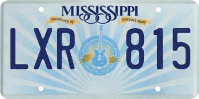 MS license plate LXR815