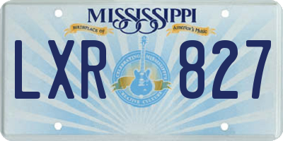 MS license plate LXR827