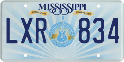 MS license plate LXR834