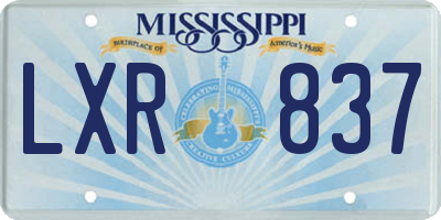 MS license plate LXR837