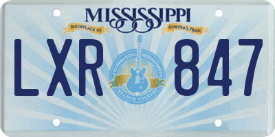 MS license plate LXR847