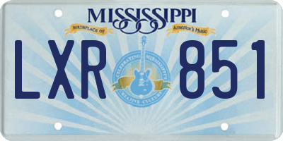 MS license plate LXR851