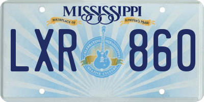 MS license plate LXR860