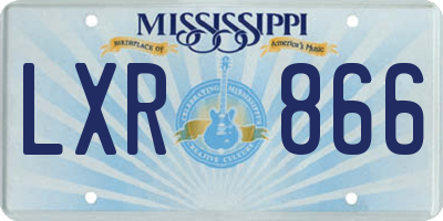 MS license plate LXR866