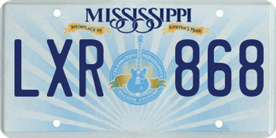 MS license plate LXR868