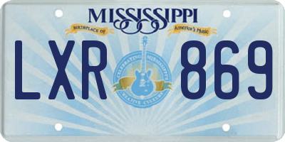 MS license plate LXR869